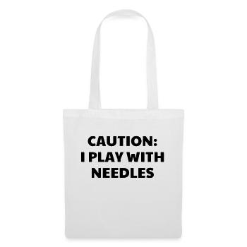 Knitting - Knit - Knitter - Stricken - Tricot - Tote Bag - white - Front