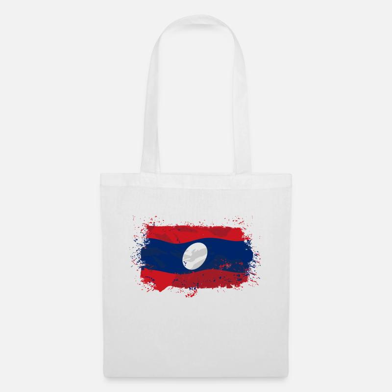 Laos Flag - Stoffbeutel - Weiß