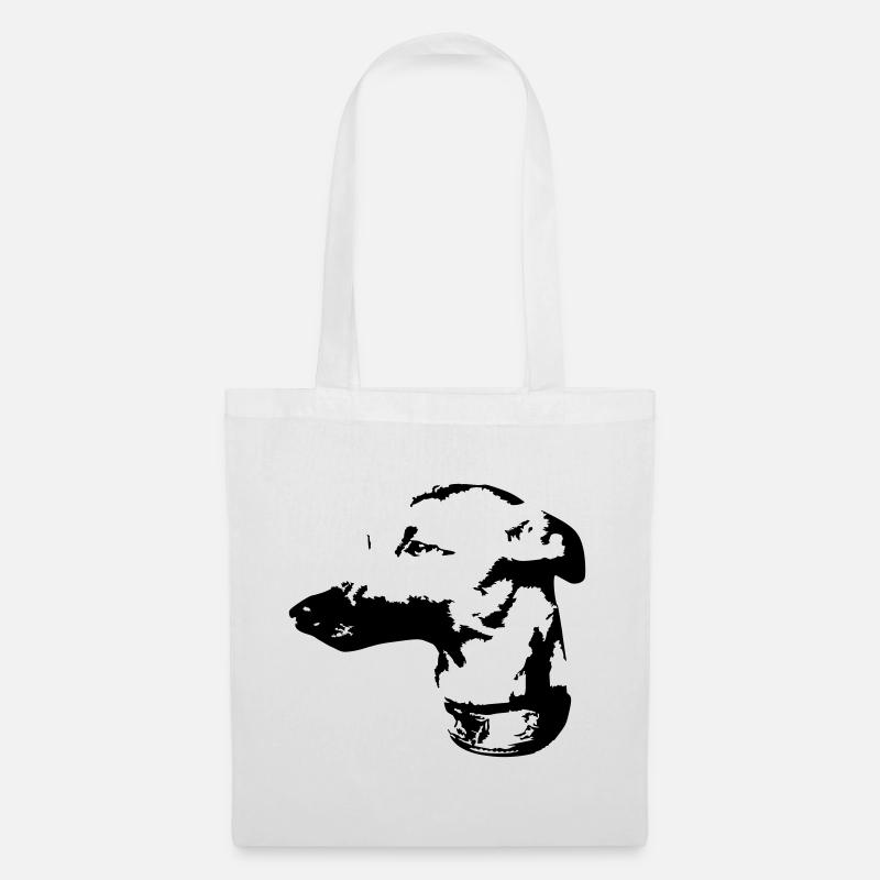 Tête de whippet - Sac en tissu - blanc