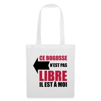 ce bogosse n'est pas libre il est à moi - Sac en tissu - blanc - Devant