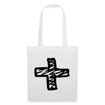Plus Zeichen Kreuz Symbol Minimalist Design - Stoffbeutel - Weiß - Vorne