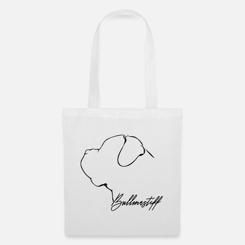 BULLMASTIFF Profil Hund Hunde Mastiff Wilsigns - Stoffbeutel - Weiß