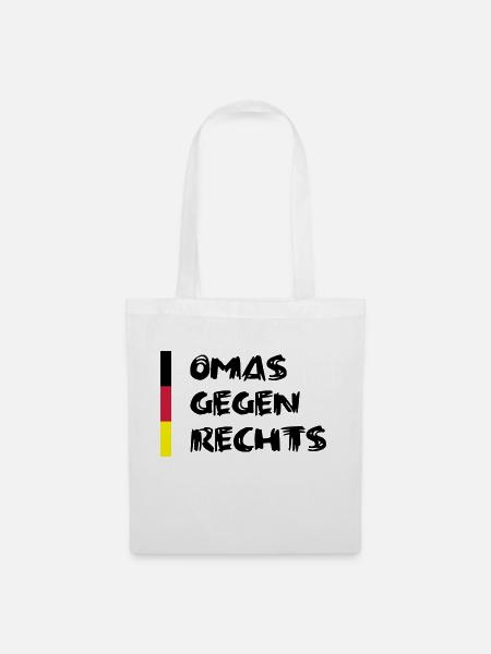 Omas gegen Rechts - schwarz rot gold - Stoffbeutel - Weiß