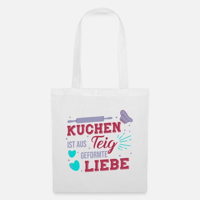 Witziger Bäckerin Spruch, Kuchen Geschenk - Stoffbeutel - Weiß
