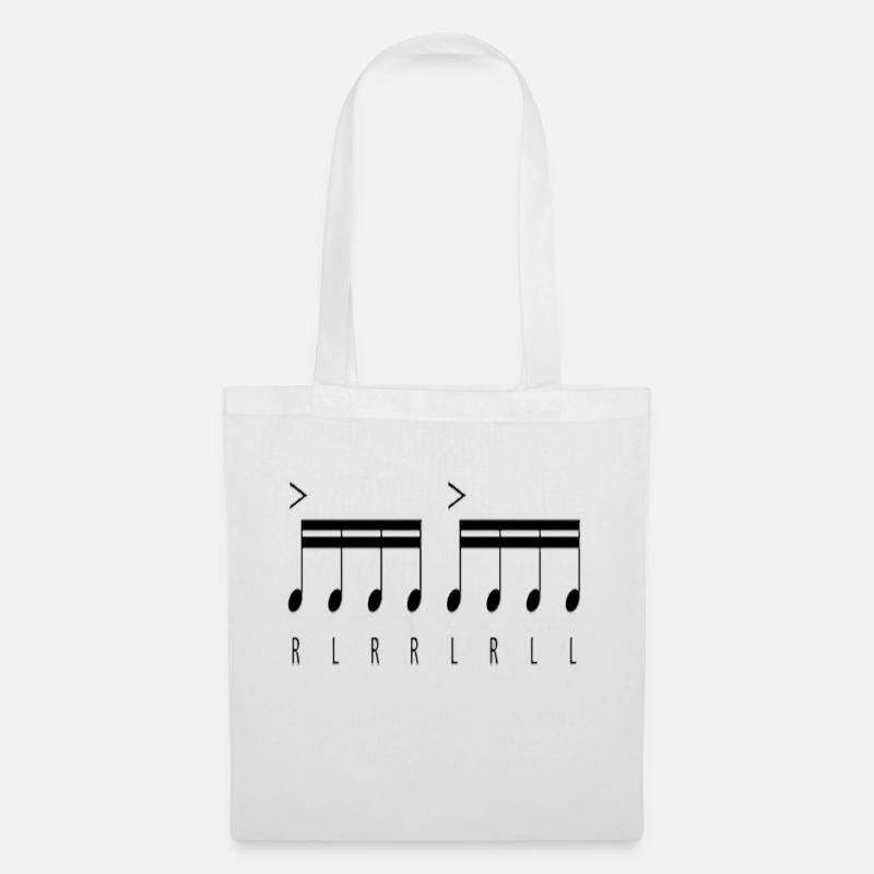 Paradiddle Music Notes Drummer Percussion Musician - Tote Bag - white