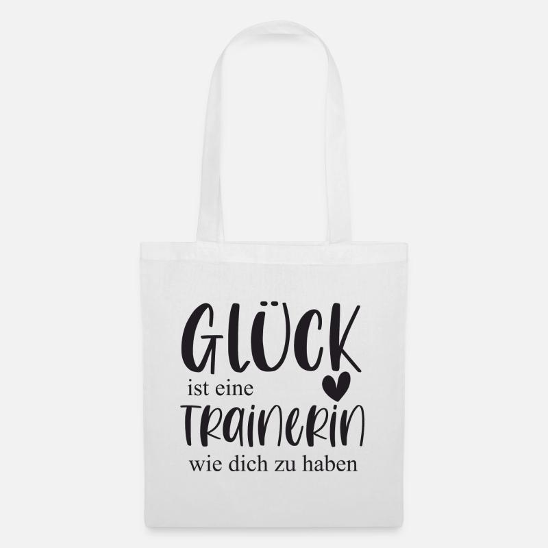 Trainerin Bedanken Geschenk Glück Abschied - Stoffbeutel - Weiß