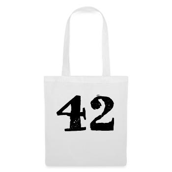 42 Zahl Trikot - Stoffbeutel - Weiß - Vorne