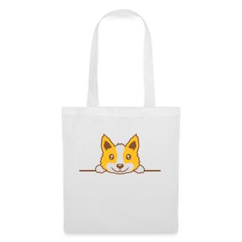 Dog looking behind the wall - Tote Bag - white - Front