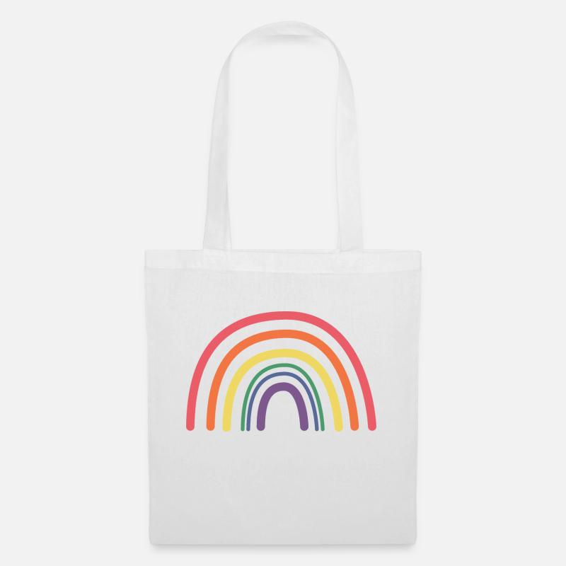 Regenbogen - Stoffbeutel - Weiß