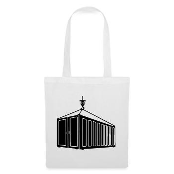 Conteneur maritime sur logo de grue à crochet - Sac en tissu - blanc - Devant