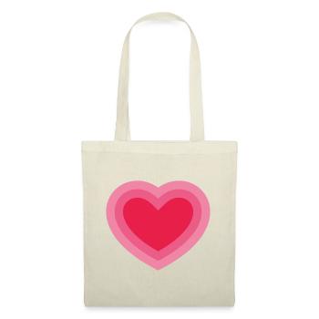 Cœur rose concentrique - Sac en tissu - nature - Devant
