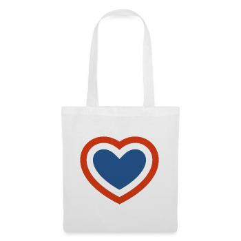 Concentric Red White and Blue Heart - Tote Bag - white - Front