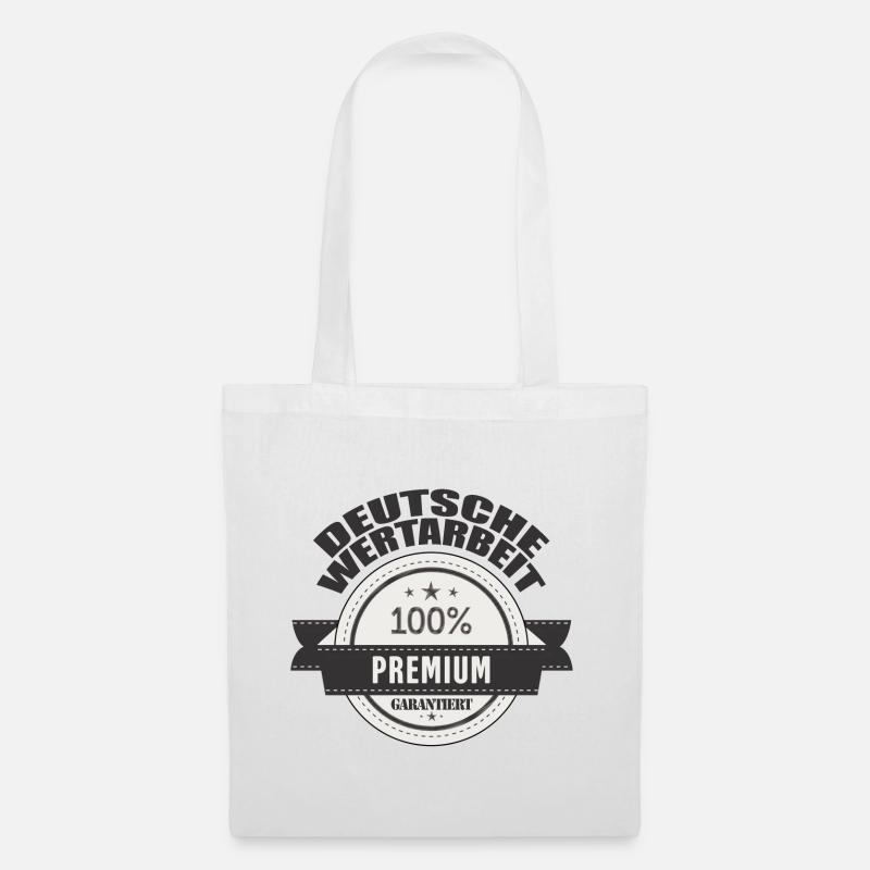 Deutsche Wertarbeit 100 % Premium Siegel Männer - Stoffbeutel - Weiß