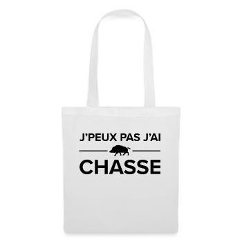 J'peux pas j'ai chasse - Chasseur Sanglier - Sac en tissu - blanc - Devant