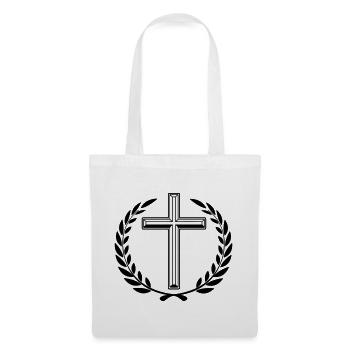 Cross laurel wreath - Tote Bag - white - Front