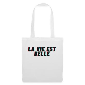 La vie est belle - Sac en tissu - blanc - Devant