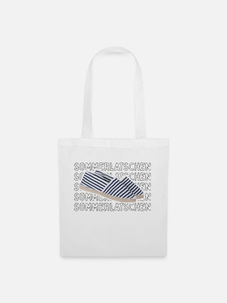 Sommerlatschen Shirt mit handgenähten Espadrilles - Stoffbeutel - Weiß
