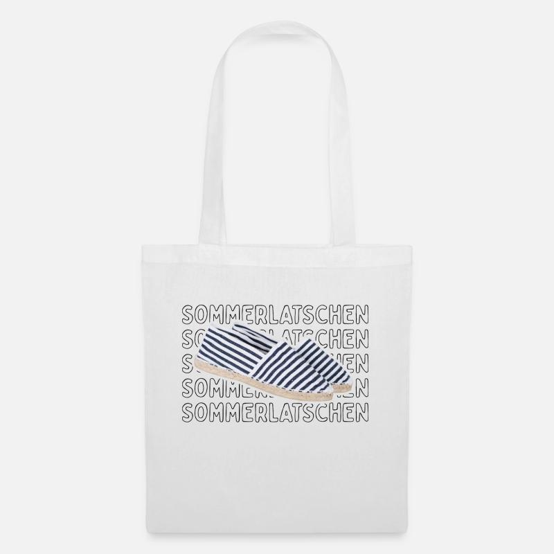 Sommerlatschen Shirt mit handgenähten Espadrilles - Stoffbeutel - Weiß