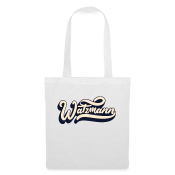 Vintage Watzmann Schriftzug - zweifarbiges Design - Stoffbeutel - Weiß - Vorne