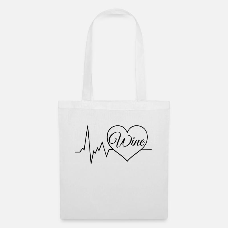 Wine Heartbeat - Tote Bag - white