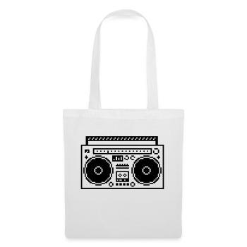 8bit Pixel Boombox - Stoffbeutel - Weiß - Vorne