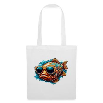 Fisch / Tier / Aquarium / Wasser / Teich / See - Stoffbeutel - Weiß - Vorne