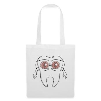 Une adorable dent portant des lunettes - Sac en tissu - blanc - Devant