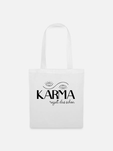Karma regelt das schon - Stoffbeutel - Weiß