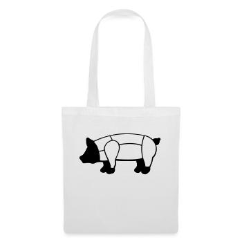 Porc - Sac en tissu - blanc - Devant