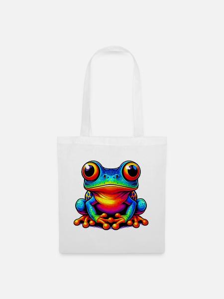 Frosch - Stoffbeutel - Weiß