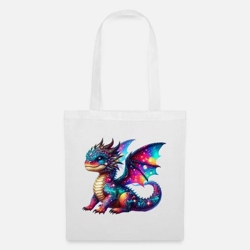 Drache - Stoffbeutel - Weiß