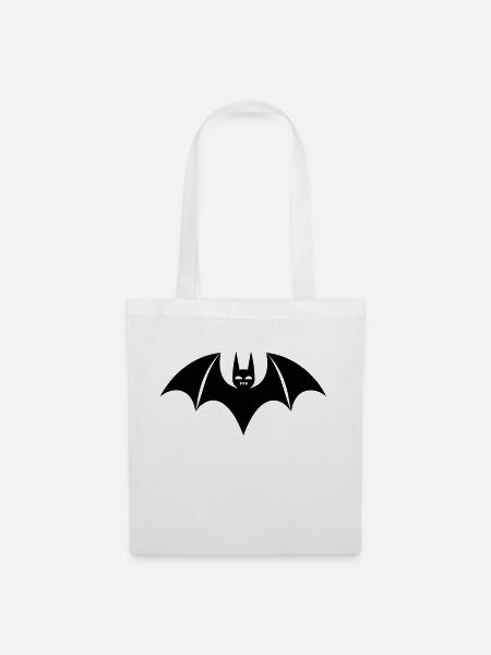 Creepy Bat Silhouette - Tote Bag - white