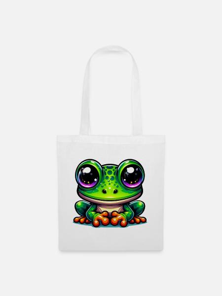 Frosch - Stoffbeutel - Weiß