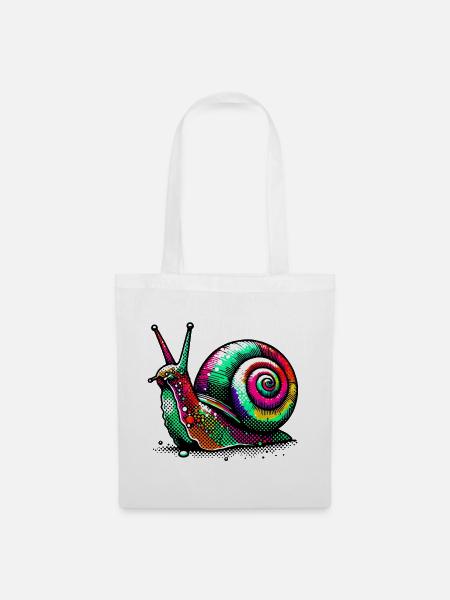 Schnecke - Stoffbeutel - Weiß