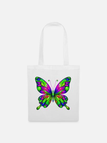 Schmetterling - Stoffbeutel - Weiß