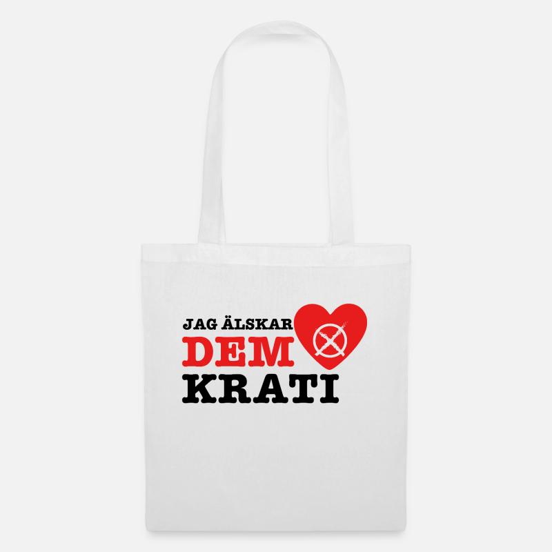 Jag Älskar Demokrati - Stoffbeutel - Weiß