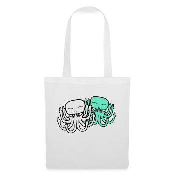 2 Pieuvre Majeur Insulte Fuck Off Équipe - Sac en tissu - blanc - Devant