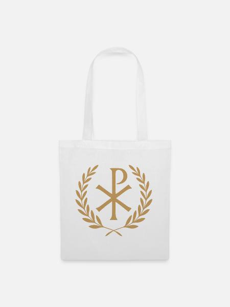 Chi-Rho Kranz Symbol - Stoffbeutel - Weiß