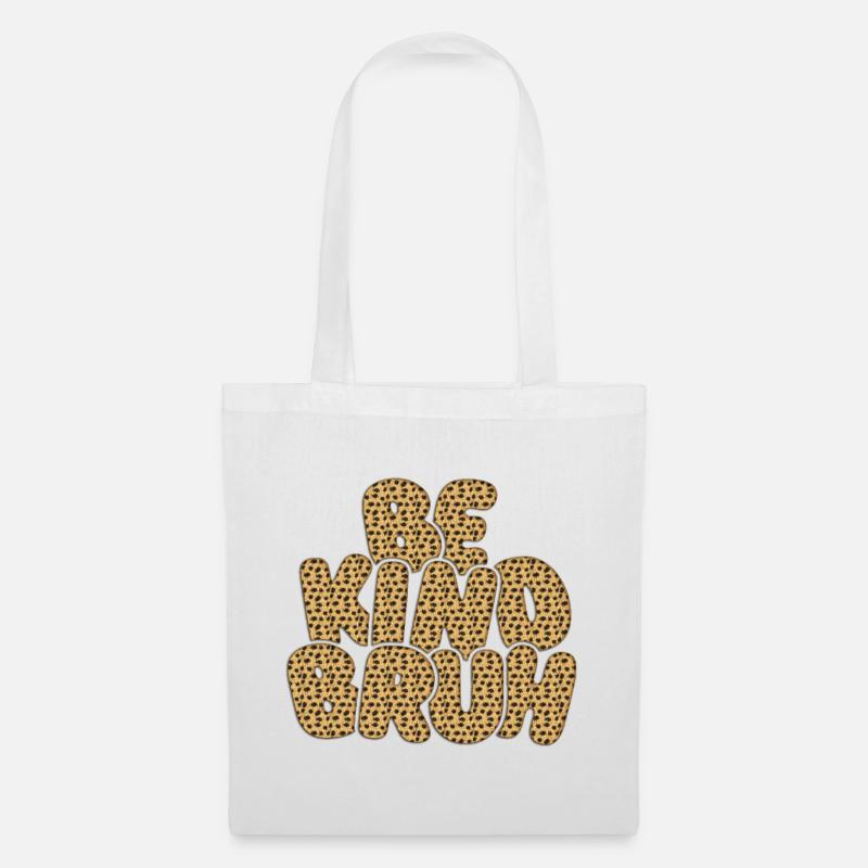 Be Kimbo Brown Leopard Text - Tote Bag - white