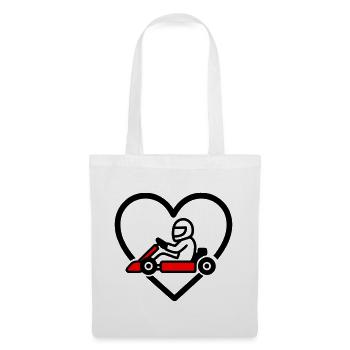 Karting Heart – Leidenschaft und Geschwindigkeit - Stoffbeutel - Weiß - Vorne