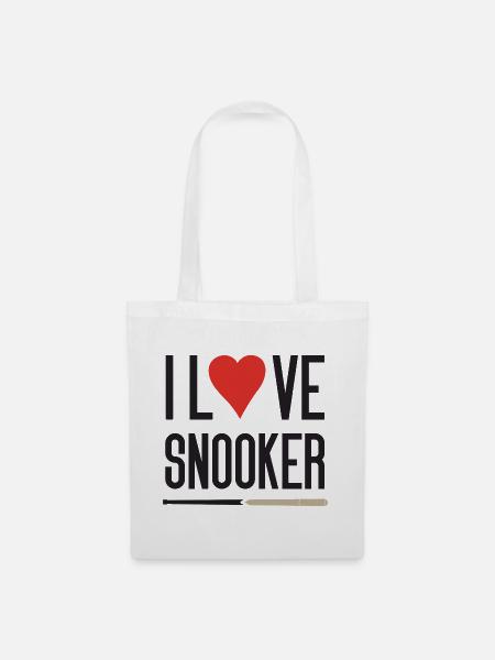 Ich liebe Snooker - Stoffbeutel - Weiß