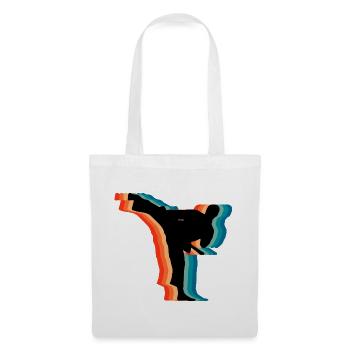 Cadeau Silhouette d’Arts Martiaux Retro Judo Karate - Sac en tissu - blanc - Devant