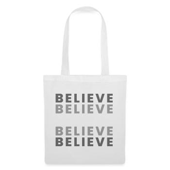 Foi dans la grille – Gris Blanc - Sac en tissu - blanc - Devant