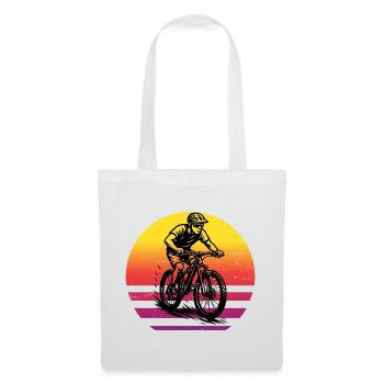 Motif emblématique du VTT - Sac en tissu - blanc - Devant