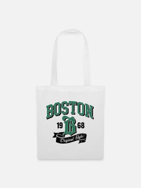 Boston City Logo Originalstil - Stoffbeutel - Weiß