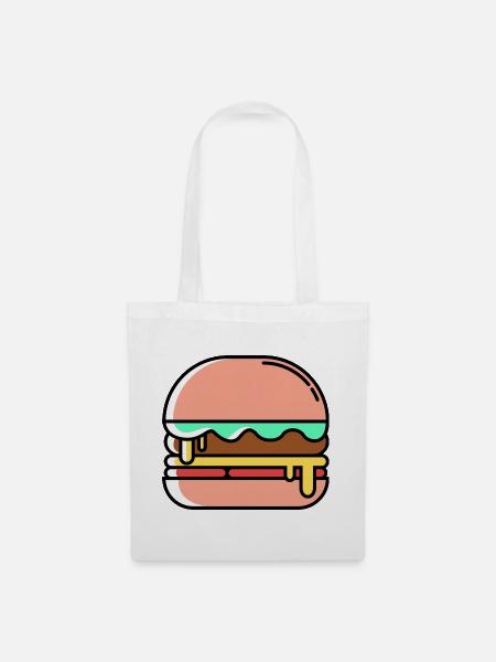 Burger Icon - Stoffbeutel - Weiß