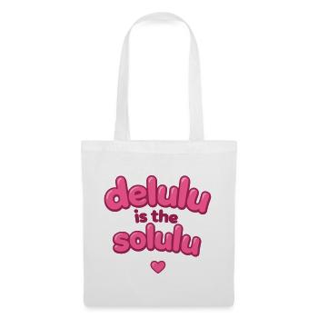 Texte de la bulle rose Delulu - Sac en tissu - blanc - Devant