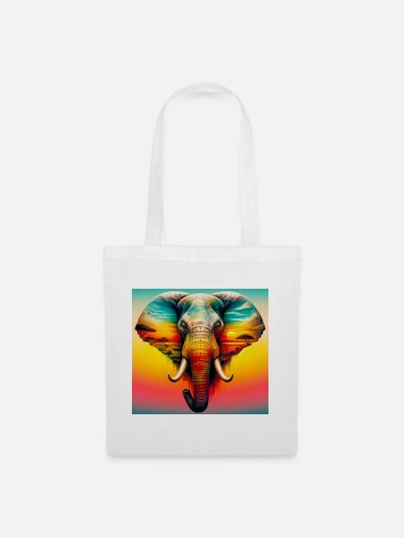 Elefant - Stoffbeutel - Weiß