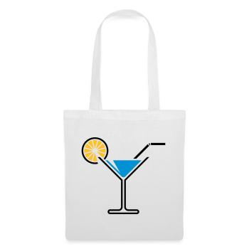 Cocktail / Cocktail Glass / Martini + (Light Blue) - Tote Bag - white - Front