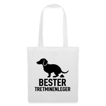 Bester Tretminenleger Dackel - Stoffbeutel - Weiß - Vorne